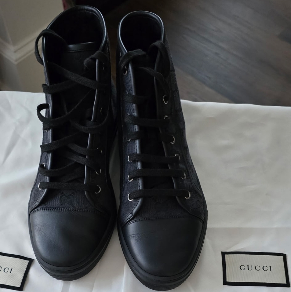 Gucci Pre-owned Black High-Top Womens Cloth Cross Trainers - Picture 5 of 8